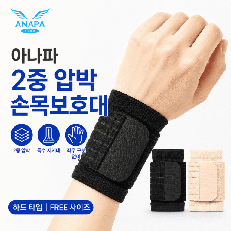아나파 2중 압박 손목보호대 하드 1개 손목 고정·지지용 FREE 사이즈, 국내 생산